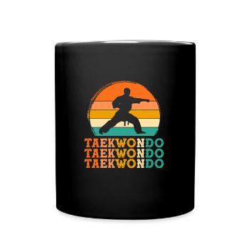 taekwondo retro design taekwondo Geschenk - Tasse einfarbig - Schwarz - Vorne