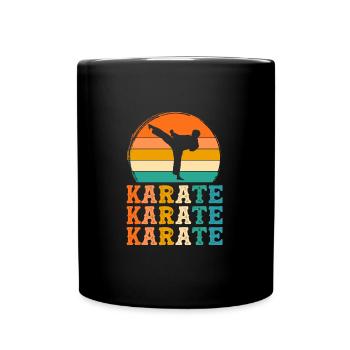 Karate kicking retro design Karate kicking Geschen - Tasse einfarbig - Schwarz - Vorne