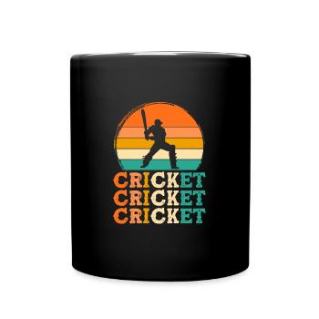 Cricket spielen Retro-Design Cricket spielen Gesch - Tasse einfarbig - Schwarz - Vorne