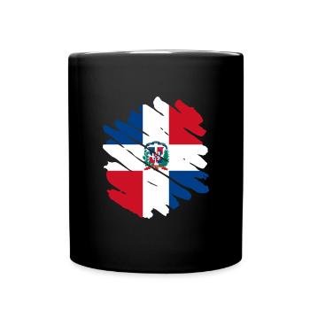Dominikanische Republik Flagge Dom Rep Fahne Reise - Tasse einfarbig - Schwarz - Vorne