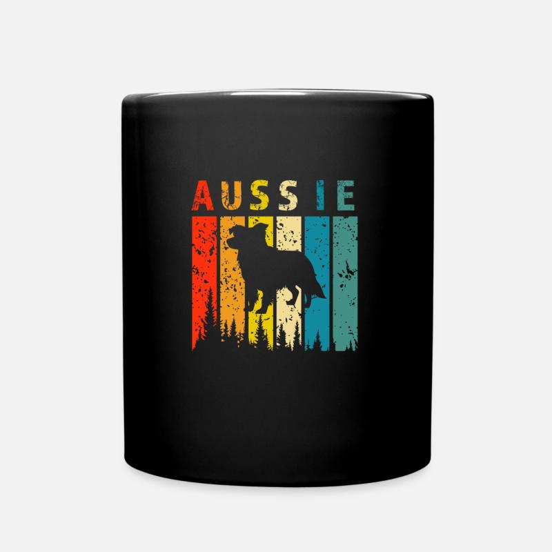 aussie retro design aussie Geschenk - Tasse einfarbig - Schwarz