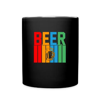 Bier Retro-Design Bier Geschenk - Tasse einfarbig - Schwarz - Vorne