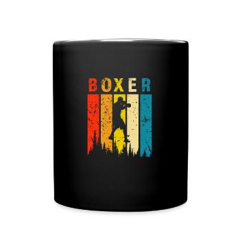 Boxer Retro-Design Boxer Geschenk - Tasse einfarbig - Schwarz - Vorne