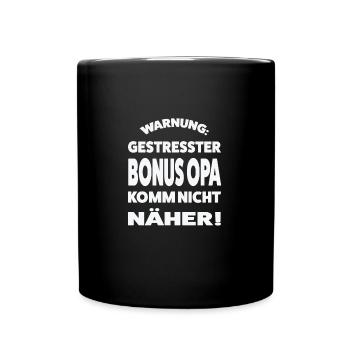 Stiefopa Familie Bonusopa Geschenk - Tasse einfarbig - Schwarz - Vorne