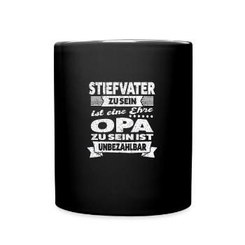 Stiefpapa Stiefopa Stiefgroßvater Geschenk - Tasse einfarbig - Schwarz - Vorne