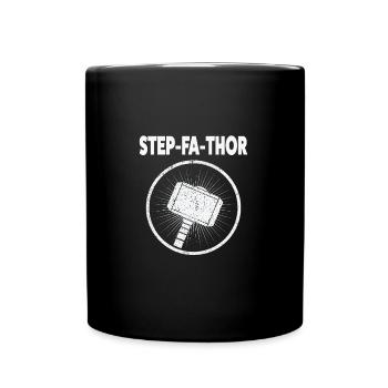 Stiefpapa Familie Stiefvater Geschenk - Tasse einfarbig - Schwarz - Vorne