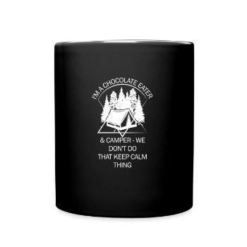Zelt Camping Camper Pfadfinder Biwakieren - Tasse einfarbig - Schwarz - Vorne