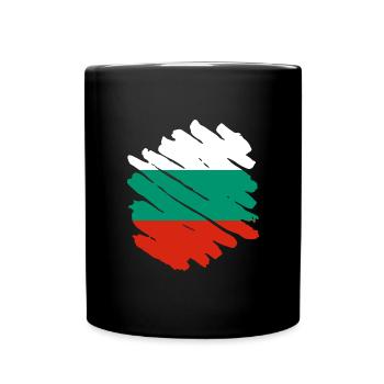 Bulgarien Flagge Bulgarische Fahne Goldstrand - Tasse einfarbig - Schwarz - Vorne