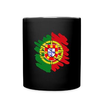 Portugal Flag Used Look Portuguese Flag - Full Colour Mug - black - Front