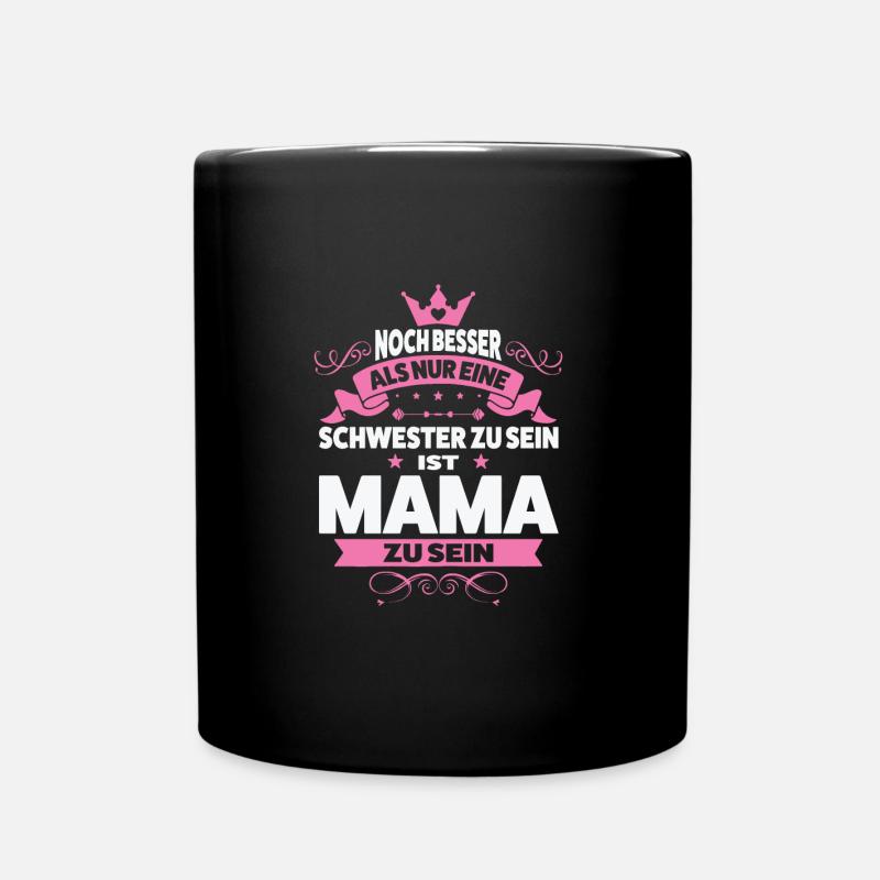 Mutter Familie Mama Geschenk - Tasse einfarbig - Schwarz