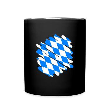 Bayern Flagge Used Look Bayerische Fahne Vintage - Tasse einfarbig - Schwarz - Vorne