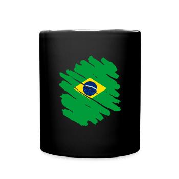 Drapeau du Brésil Drapeau de l’Amérique du Sud - Mug uni - noir - Devant