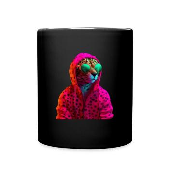Cheetah with sunglasses Cool wildcat Africa - Full Colour Mug - black - Front
