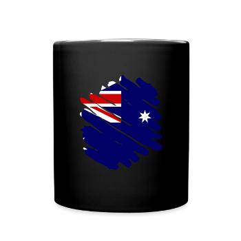 Drapeau de l’Australie sous le drapeau australien - Mug uni - noir - Devant