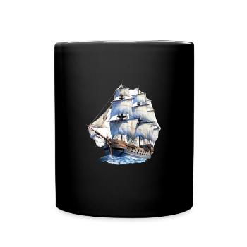 Segeln Segelschiff Segelboot für einen Segler, - Tasse einfarbig - Schwarz - Vorne
