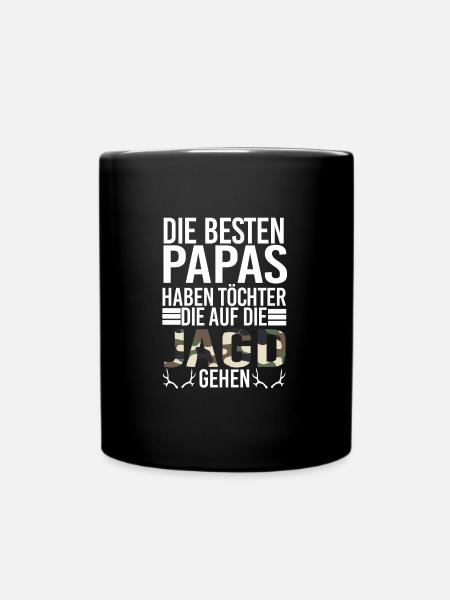 Jäger Papa Jägerin Geschenk - Tasse einfarbig - Schwarz