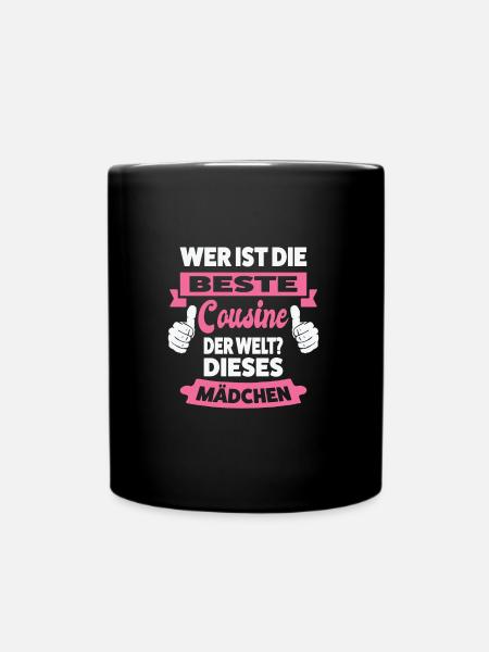 Cousine Familie Cousine Geschenk - Tasse einfarbig - Schwarz