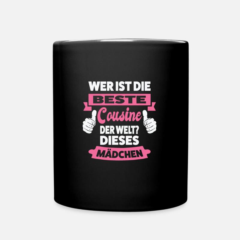 Cousine Familie Cousine Geschenk - Tasse einfarbig - Schwarz