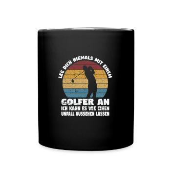 Golfspieler Sport Golfspieler Geschenk - Tasse einfarbig - Schwarz - Vorne