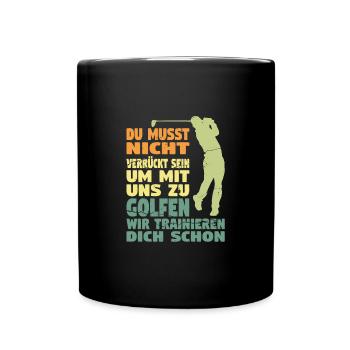 Golfspieler Sport Golfsport Geschenk - Tasse einfarbig - Schwarz - Vorne