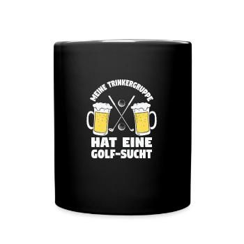 Golfspieler Bier Golfspieler Geschenk - Tasse einfarbig - Schwarz - Vorne