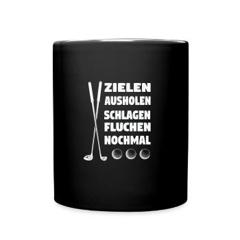 Golfspieler Sport Golfsport Geschenk - Tasse einfarbig - Schwarz - Vorne