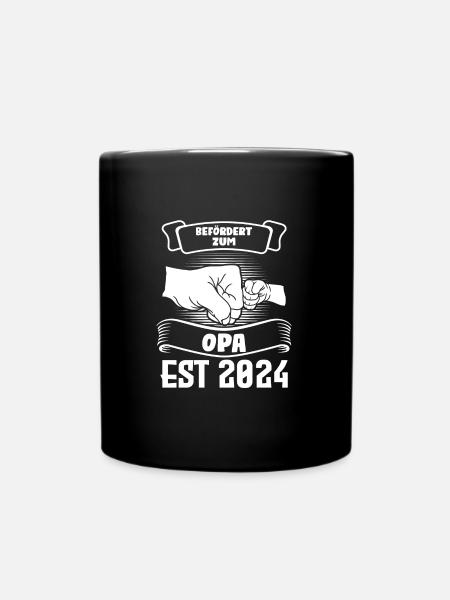 Opa 2024 Familie Großväter Geschenk - Tasse einfarbig - Schwarz