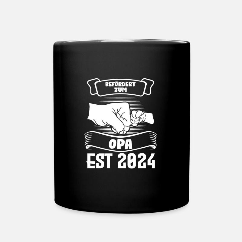 Opa 2024 Familie Großväter Geschenk - Tasse einfarbig - Schwarz