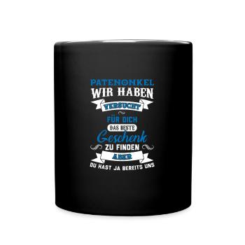 Patenonkel Familie Taufpate Geschenk - Tasse einfarbig - Schwarz - Vorne