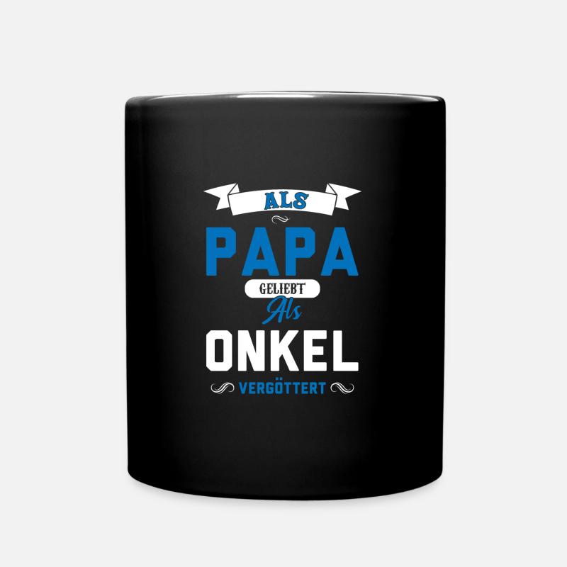 Onkel & Papa Familie Onkel Geschenk - Tasse einfarbig - Schwarz
