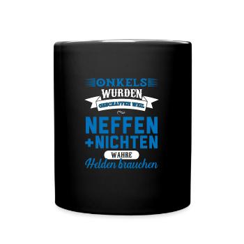 Onkel Familie Onkels Geschenk - Tasse einfarbig - Schwarz - Vorne