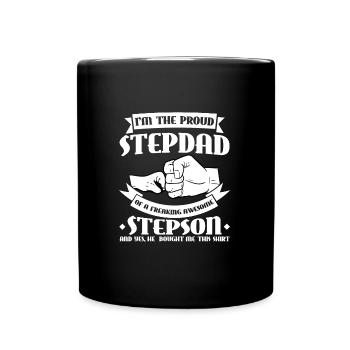 Stiefvater Bonus Vater Stiefvater Geschenk - Tasse einfarbig - Schwarz - Vorne