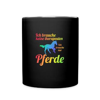 Pferd Reiten Reiter Geschenk - Tasse einfarbig - Schwarz - Vorne