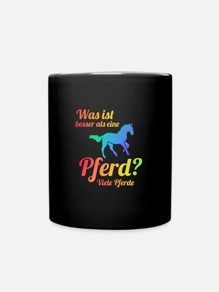 Pferd Reiten Pferde Geschenk - Tasse einfarbig - Schwarz