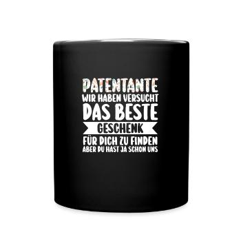 Patentante Familie Patentanten Geschenk - Tasse einfarbig - Schwarz - Vorne