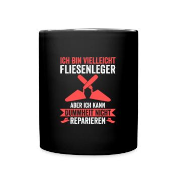 Fliesenleger Beruf Fliesen Geschenk - Tasse einfarbig - Schwarz - Vorne