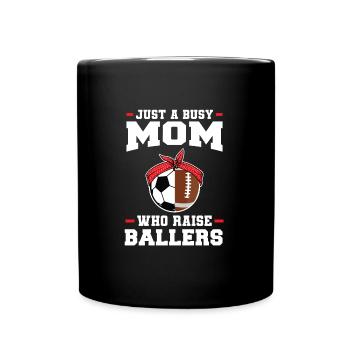 baller fussball baller Geschenk - Tasse einfarbig - Schwarz - Vorne
