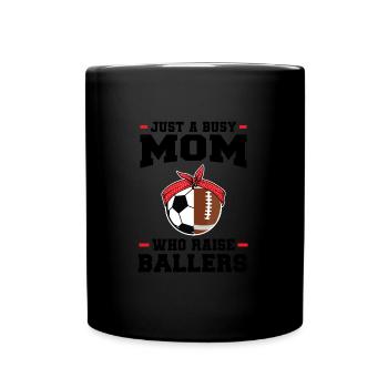 baller fussball baller Geschenk - Tasse einfarbig - Schwarz - Vorne