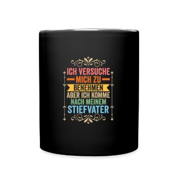 Stiefvater Familie Stiefpapa Geschenk - Tasse einfarbig - Schwarz - Vorne
