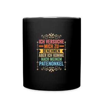 Patenonkel Familie Taufpate Geschenk - Tasse einfarbig - Schwarz - Vorne