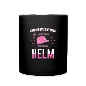 Baustelle Frau Bauherrin Geschenk - Tasse einfarbig - Schwarz - Vorne