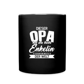 Opa & Enkelin Familie Großvater Geschenk - Tasse einfarbig - Schwarz - Vorne