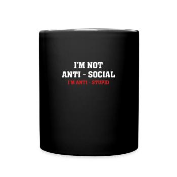 Je ne suis pas anti-social humour sarcasme drôle - Mug uni - noir - Devant