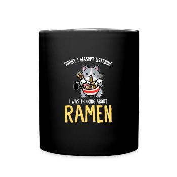Ramen & Katzen Anime Ramen Liebhaber Geschenk - Tasse einfarbig - Schwarz - Vorne