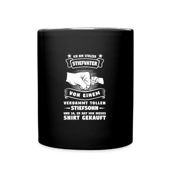 Stiefvater Stiefsohn Stiefsohn Geschenk - Tasse einfarbig - Schwarz - Vorne