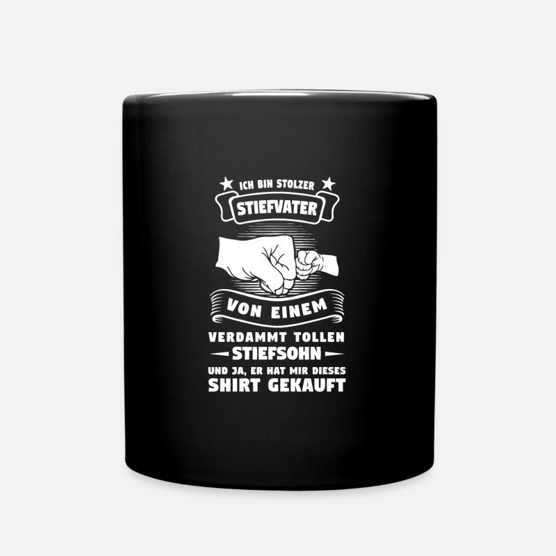 Stiefvater Stiefsohn Stiefsohn Geschenk - Tasse einfarbig - Schwarz