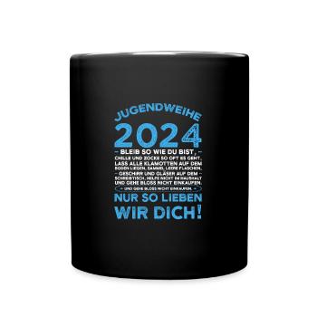 Jugendweihe 2024 Jugend Jugendliche Geschenk - Tasse einfarbig - Schwarz - Vorne