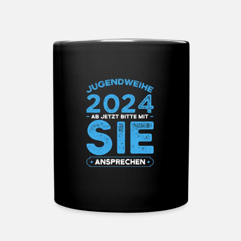 Jugendweihe 2024 Jugend Jugendfeier 2024 Geschenk - Tasse einfarbig - Schwarz