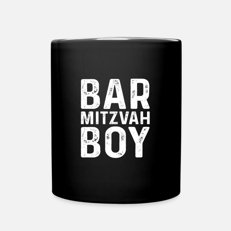 Bar Mitzvah boy Funny 13 birthday gift Long - Full Colour Mug - black