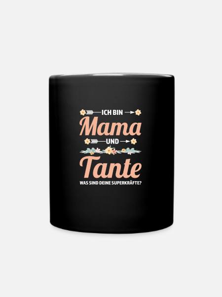 Mama & Tante Familie Mama Geschenk - Tasse einfarbig - Schwarz